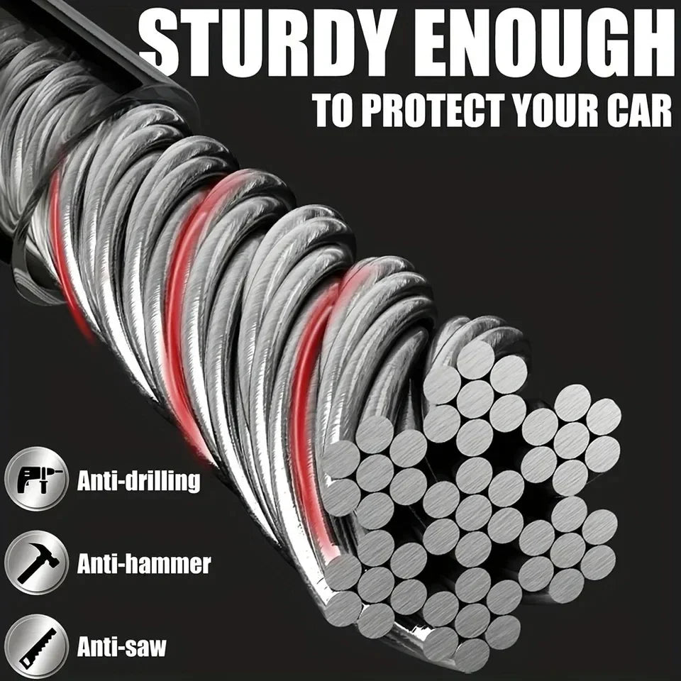 Steering Wheel Lock with Steel Cable, view 3