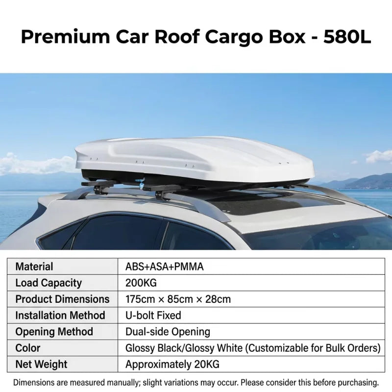 Aerodynamic ABS Roof Box, Dual-Side Opening, view 4