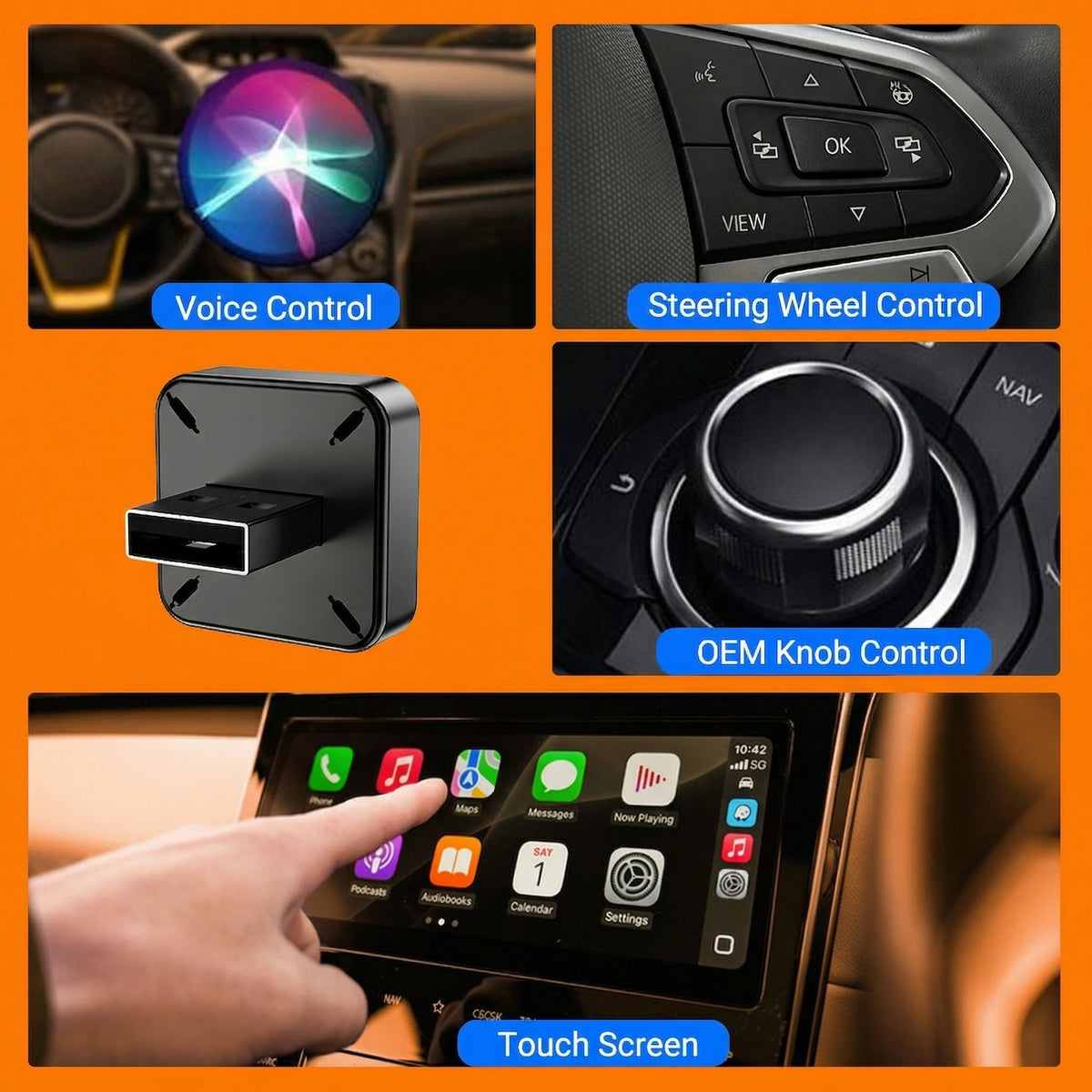 2-in-1 Wireless CarPlay & Android Auto Adapter, view 3