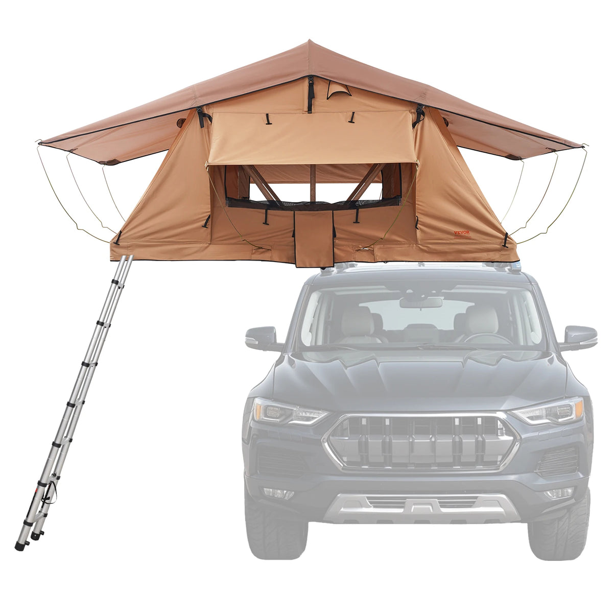 Fold-Out Rooftop Tent with Telescopic Ladder (2 Adults + 1 Child)