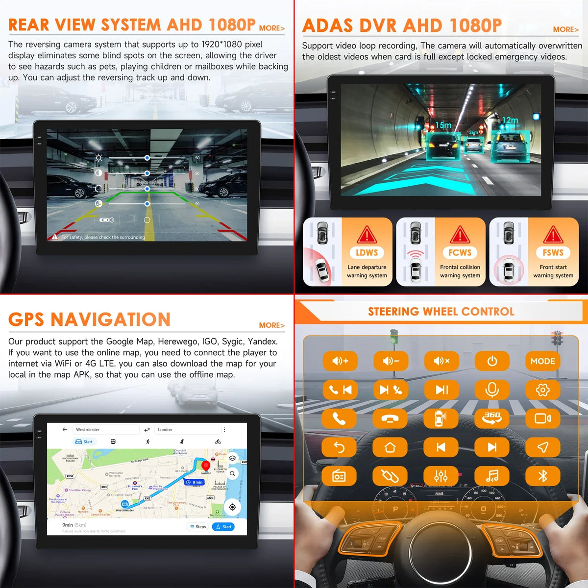7" Android 2-DIN Radio with GPS for VW, Skoda & Seat, view 3