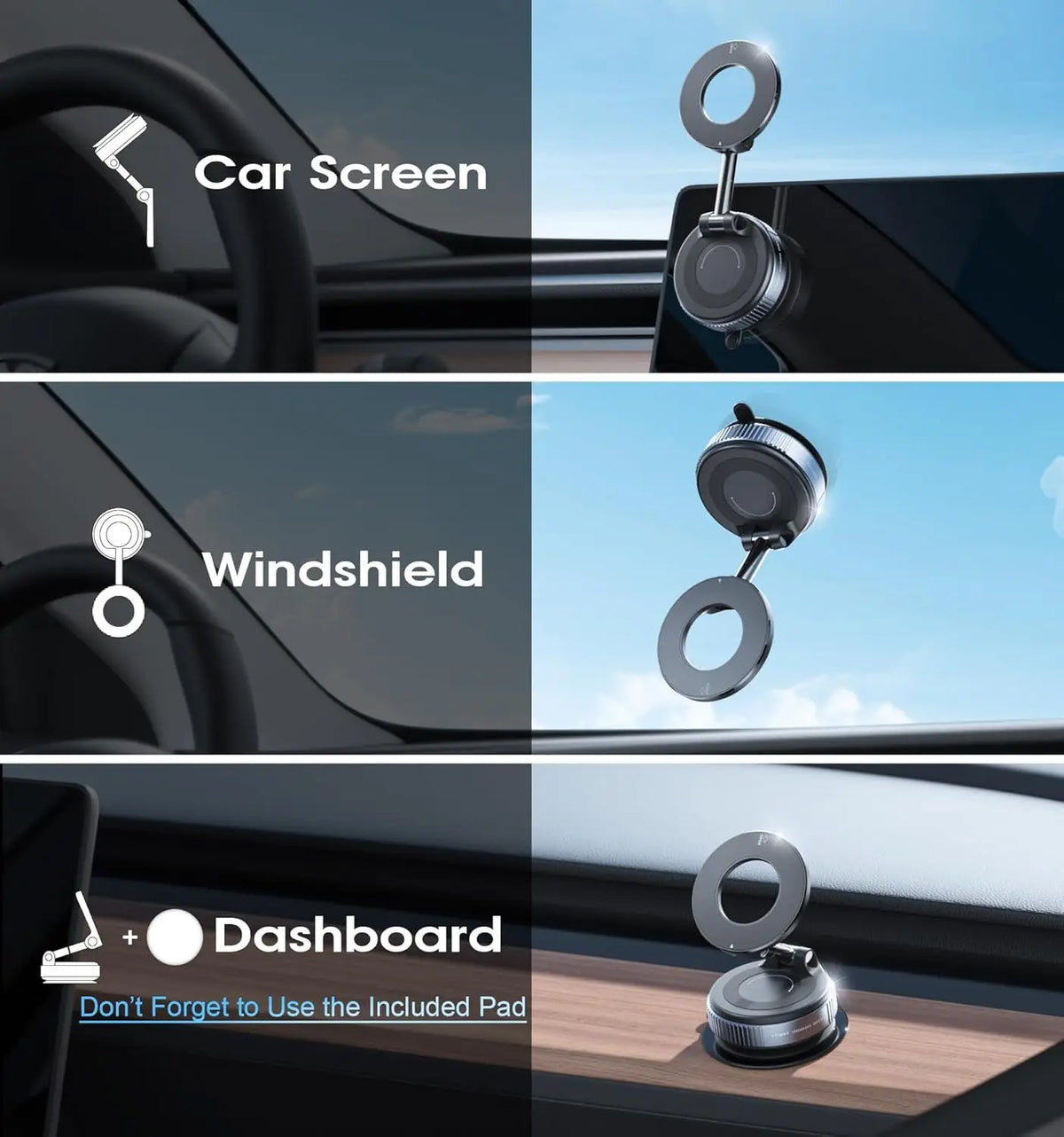 Vacuum Suction Magnetic Phone Mount, view 4