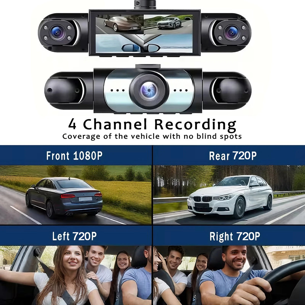 4-Camera 360 Dash Cam (Front, Rear, Left, Right), view 2