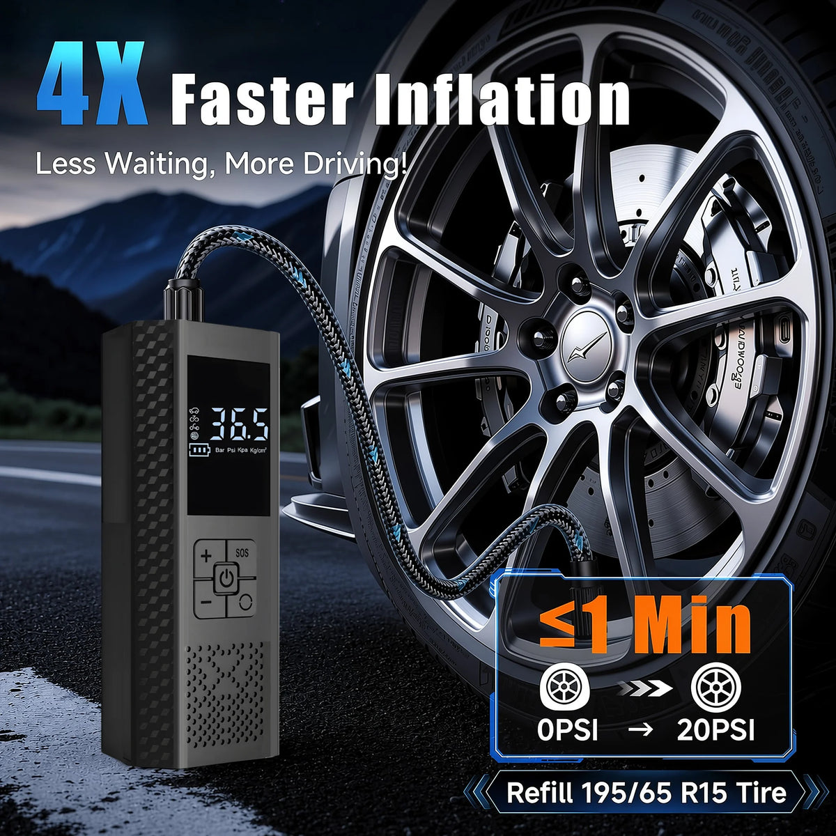 Cordless Tyre Inflator 150 PSI, view 2