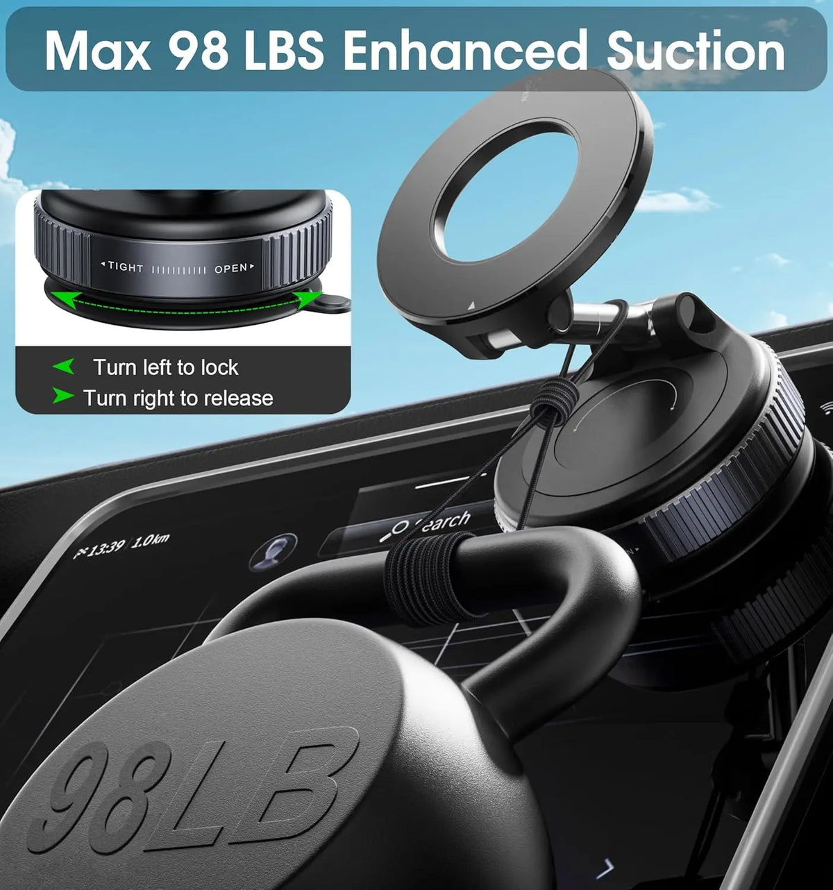 Vacuum Suction Magnetic Phone Mount